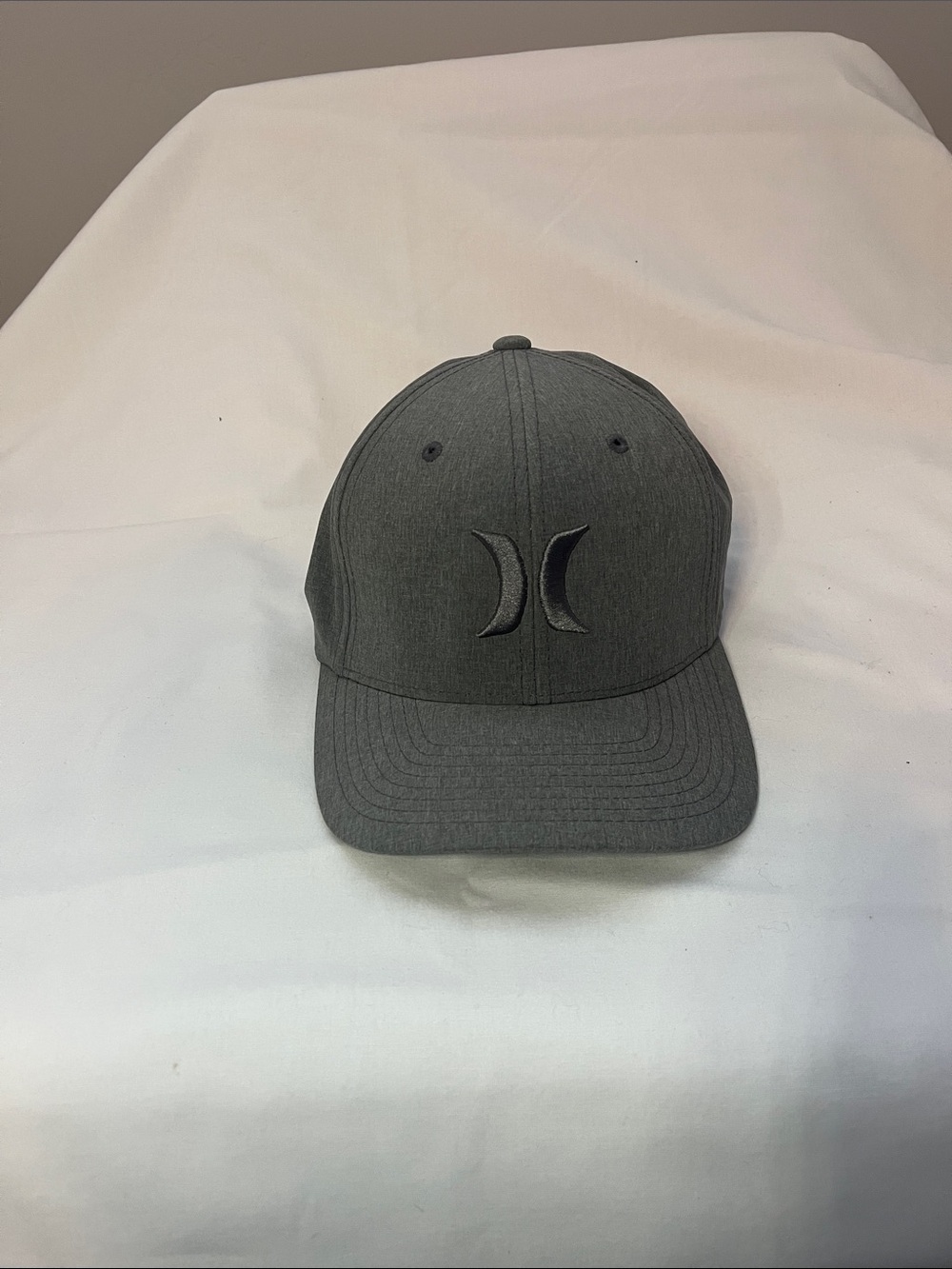 Hurley Flex Fit Dark Gray Logo Curved-Brim Hat